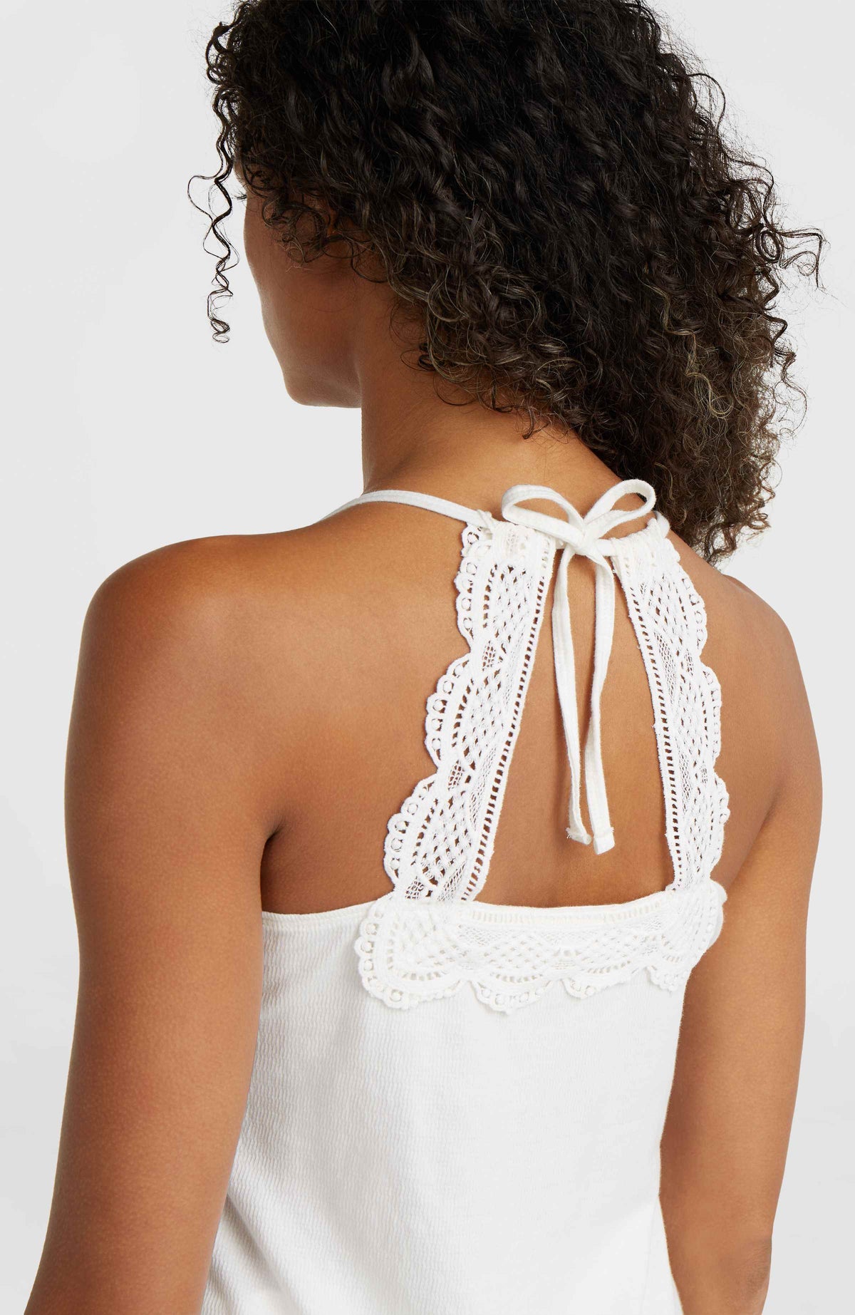 Essentials Ava tanktop met kant | Snow White