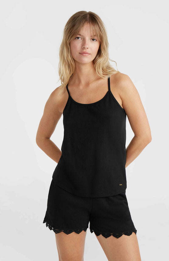 Essentials Ava tanktop met kant | Black Out
