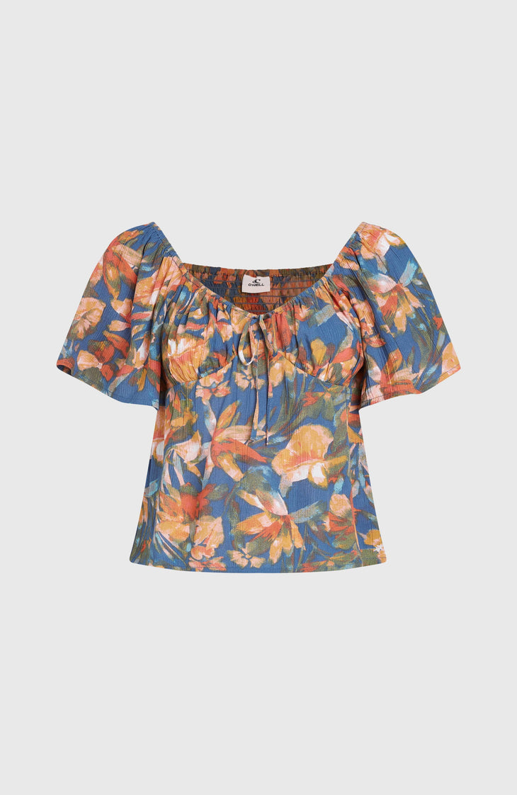 Huges geweven top | Blue Painted Tropics