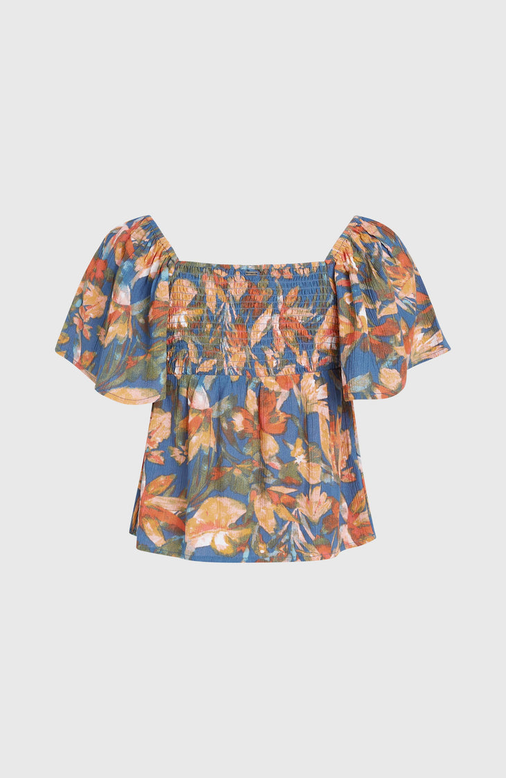 Huges geweven top | Blue Painted Tropics