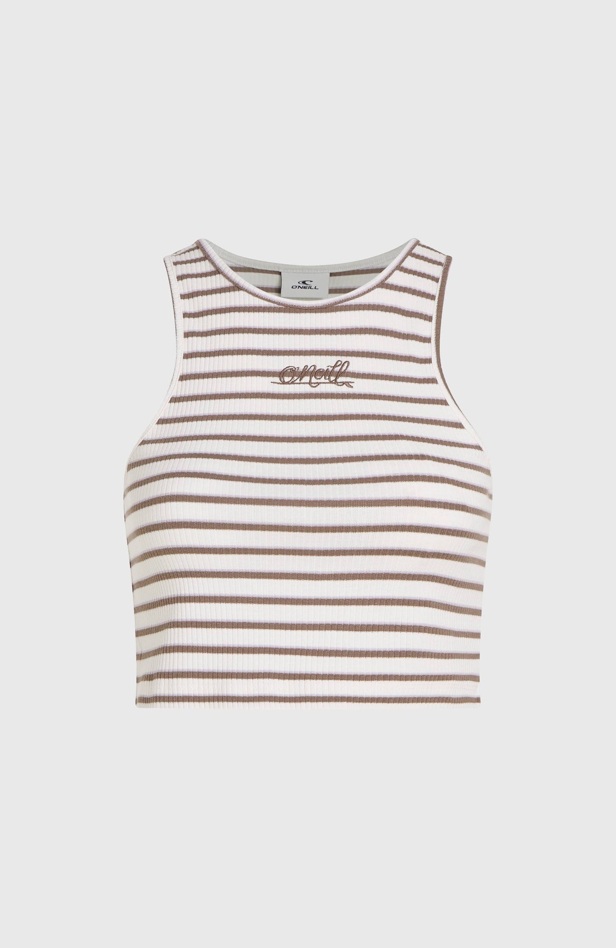 Jess Rib tanktop | White Yarn Dye Stripe