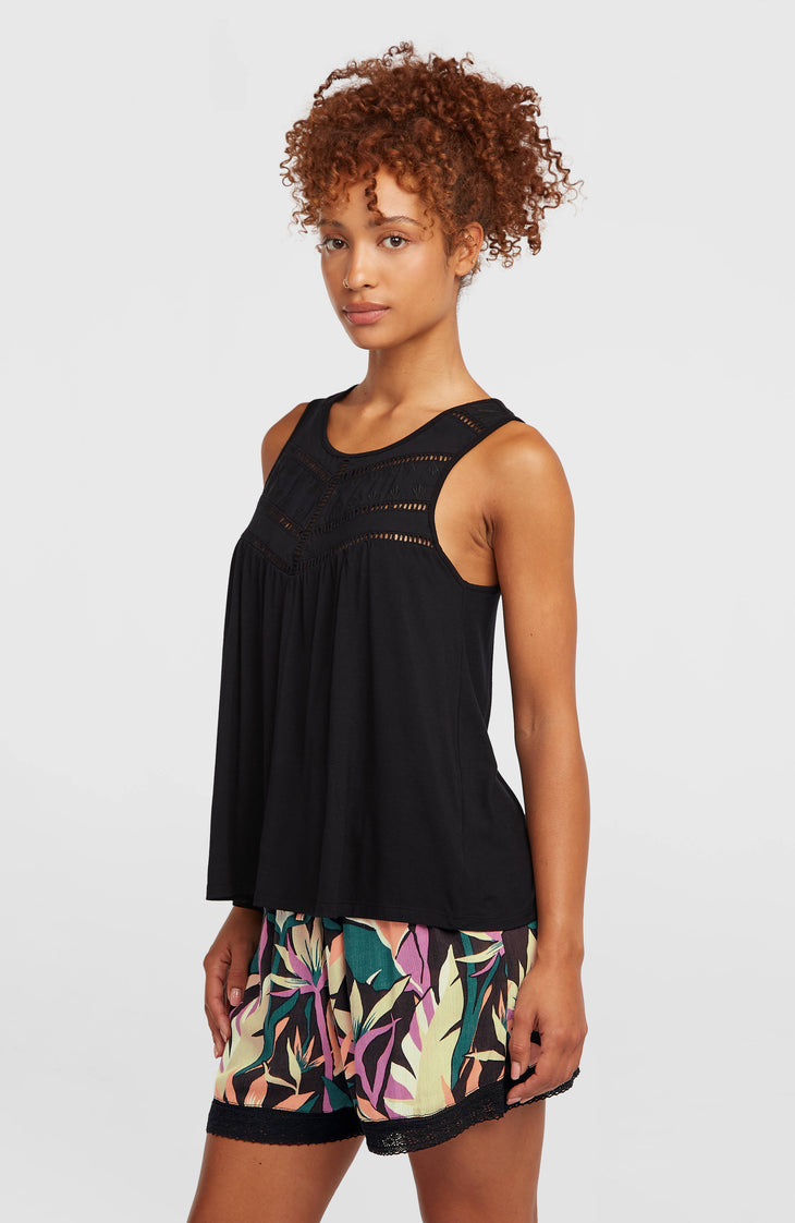 Essentials Tokeena tanktop met borduursel | Black Out