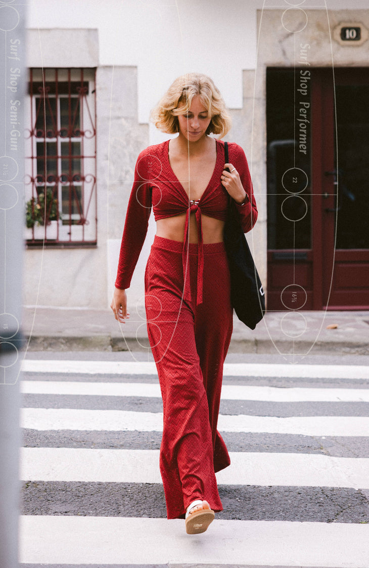 O'Riginals Knotted shirt met lange mouwen | Midnight Poppy