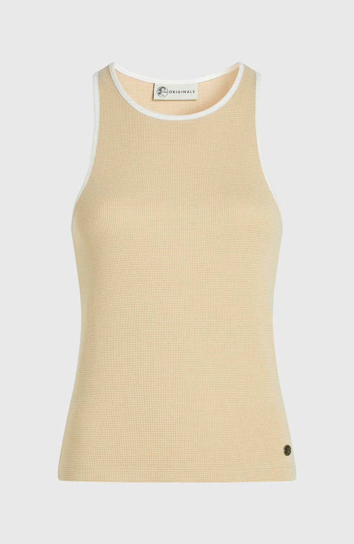 O'Riginals tanktop van gewafelde stof | Cocoa Sand