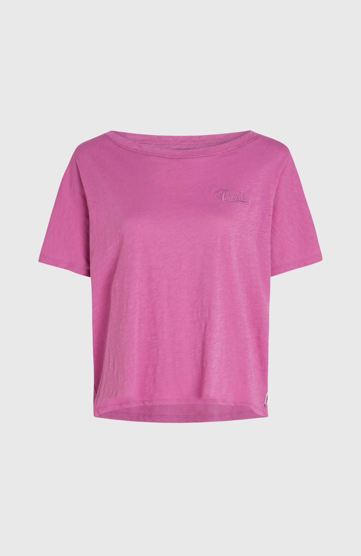 Essentials O'Neill Script Scoop Neck T-shirt | Electric Fuschia