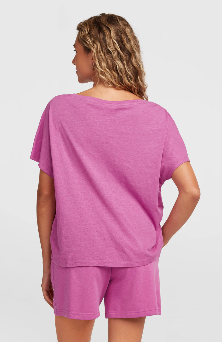 Essentials O'Neill Script Scoop Neck T-shirt | Electric Fuschia