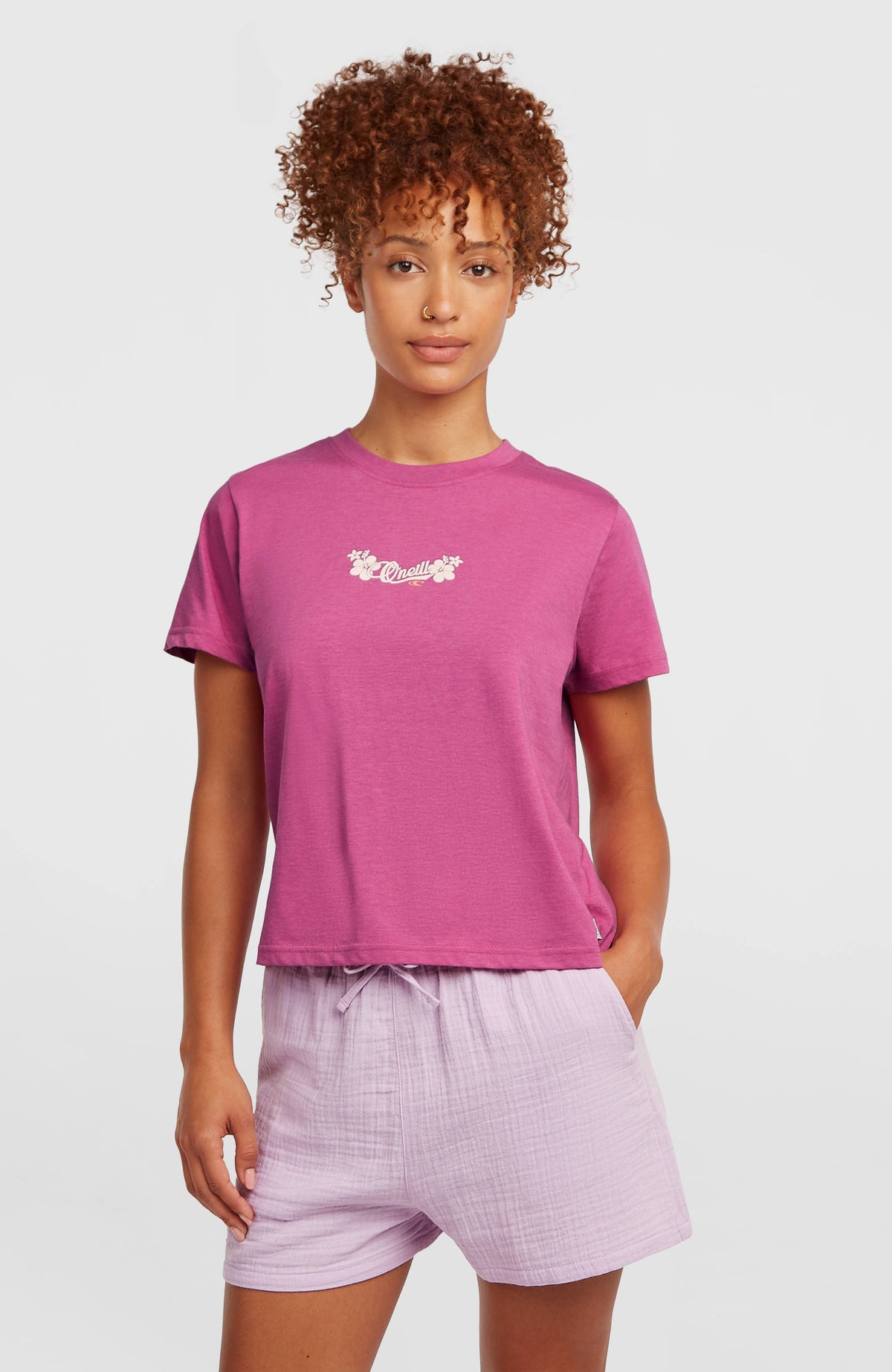 Essentials Script T-shirt | Electric Fuschia