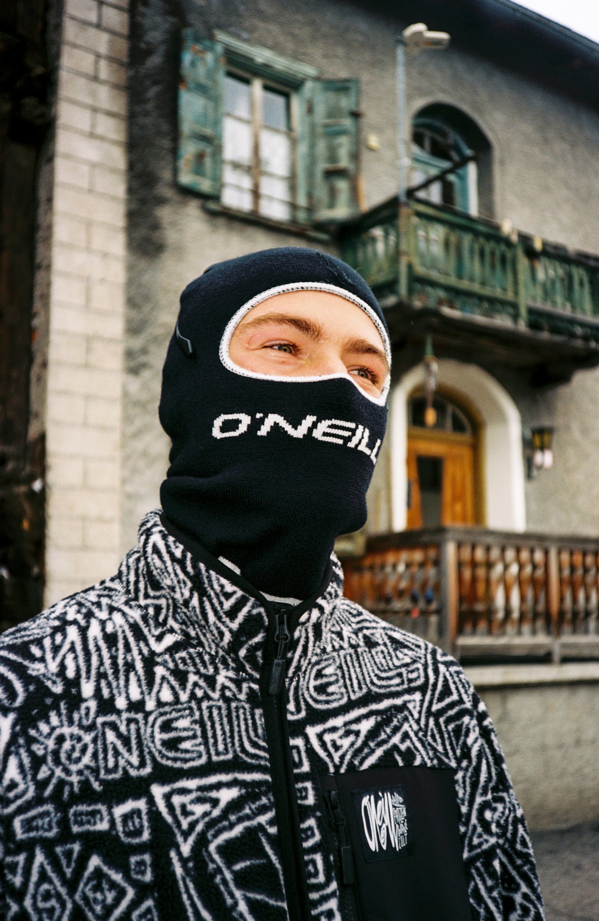 Surf Heroes High-Pile fleecetrui met halve rits | White/Black Sketcheritage