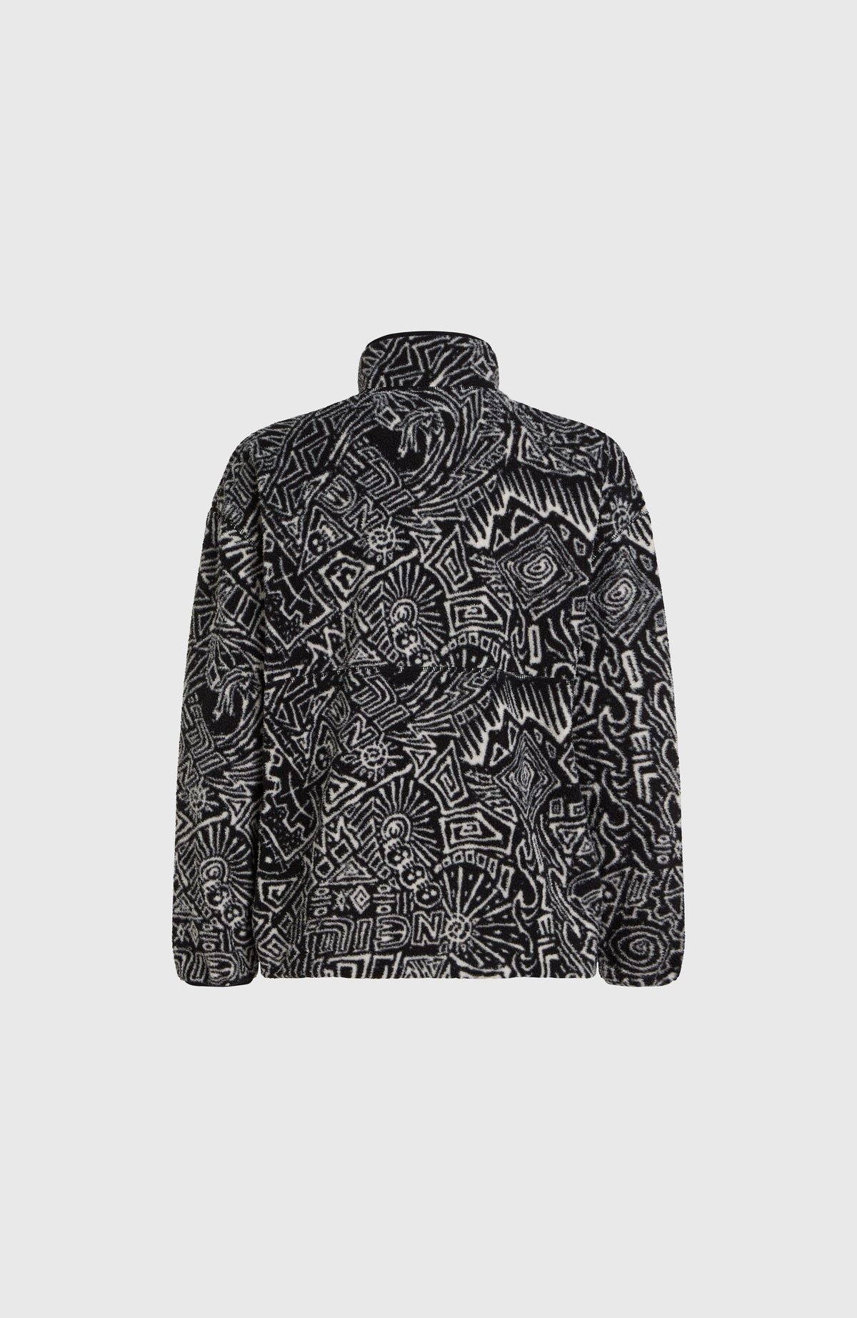 Surf Heroes High-Pile fleecetrui met halve rits | White/Black Sketcheritage