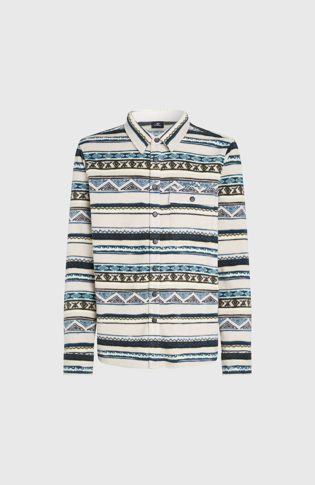 Superfleece overhemd | Grey Ikat Stripe