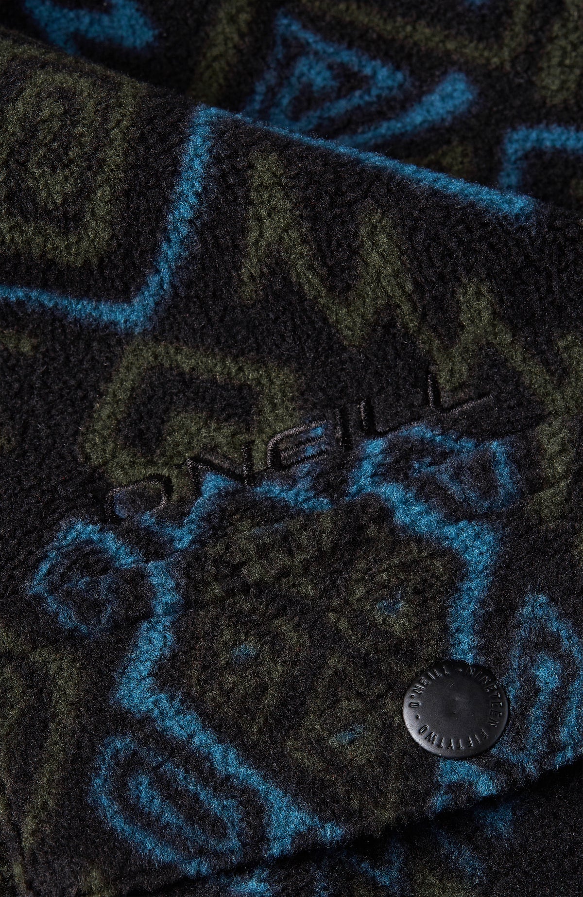 Superfleece overhemd | Black Retro Ikat