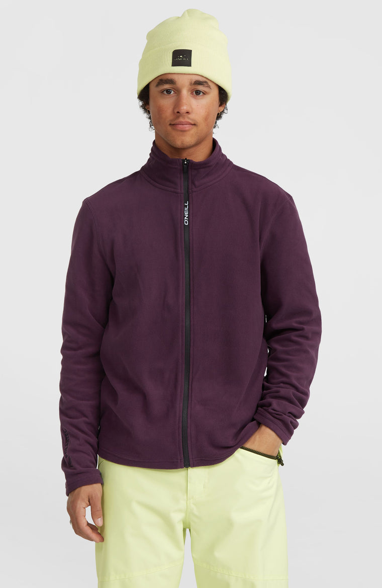 Jack's Polartec® 100 fleecevest met volledige rits | Aubergine Jack's Polartec® 100 fleecevest met volledige rits | Aubergine