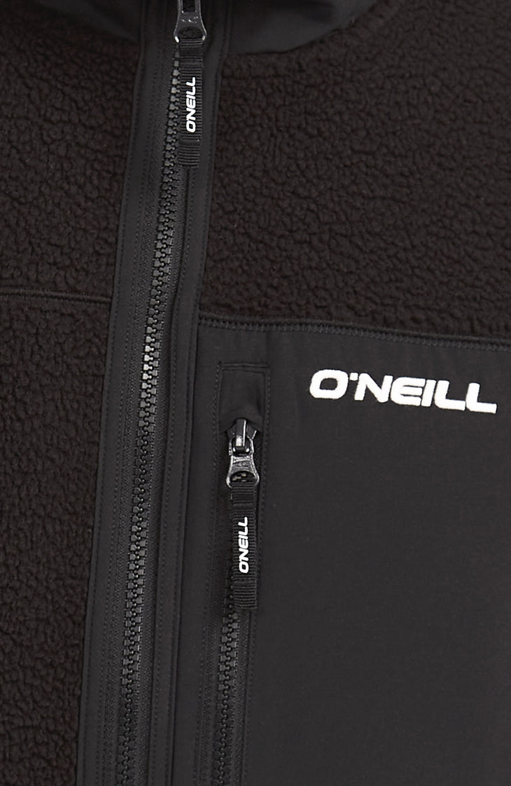 Must-Have High-Pile fleecevest met volledige rits | Black Out