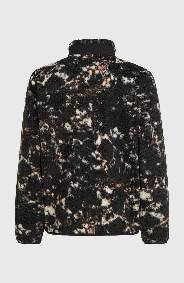 Must-Have High-Pile fleecevest met volledige rits | Black/Beige Quarry