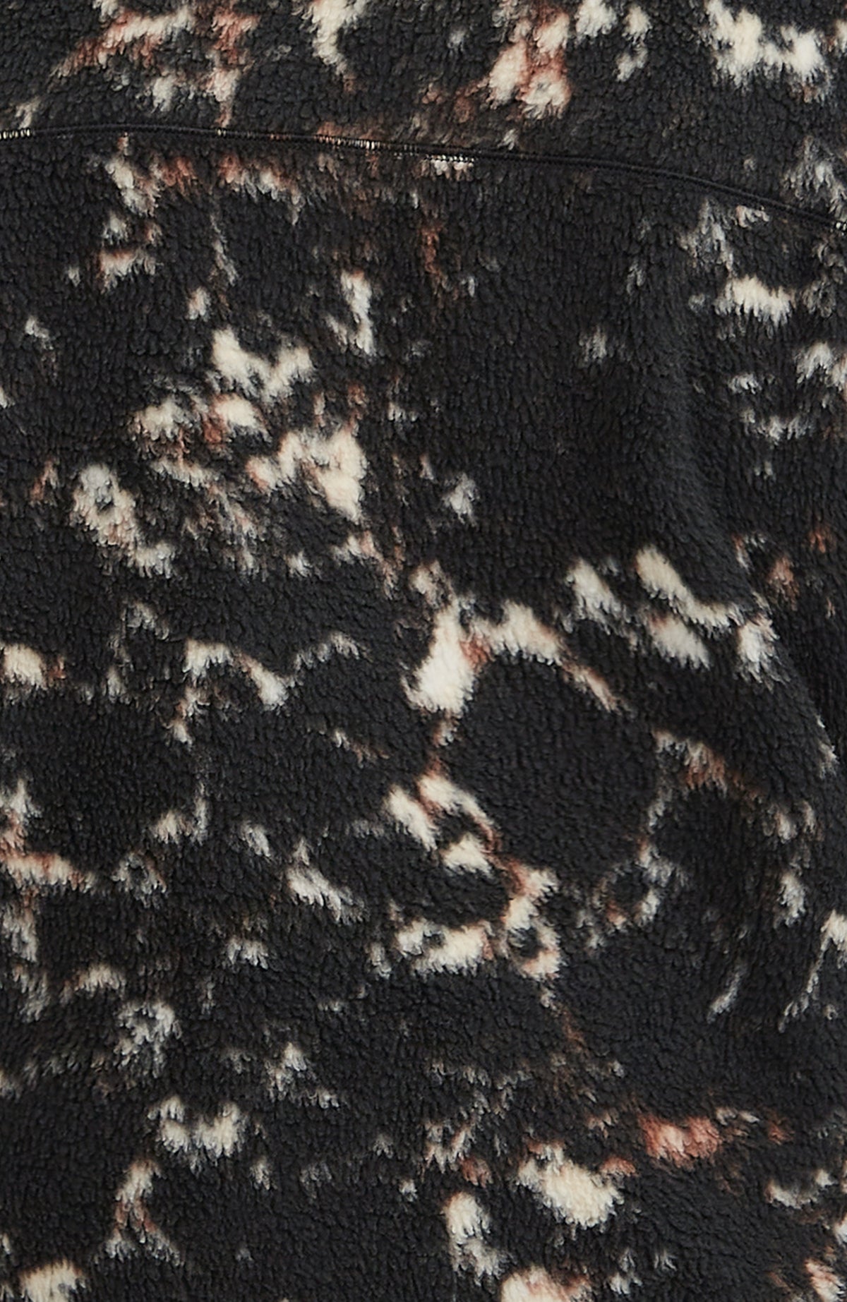 Must-Have High-Pile fleecevest met volledige rits | Black/Beige Quarry