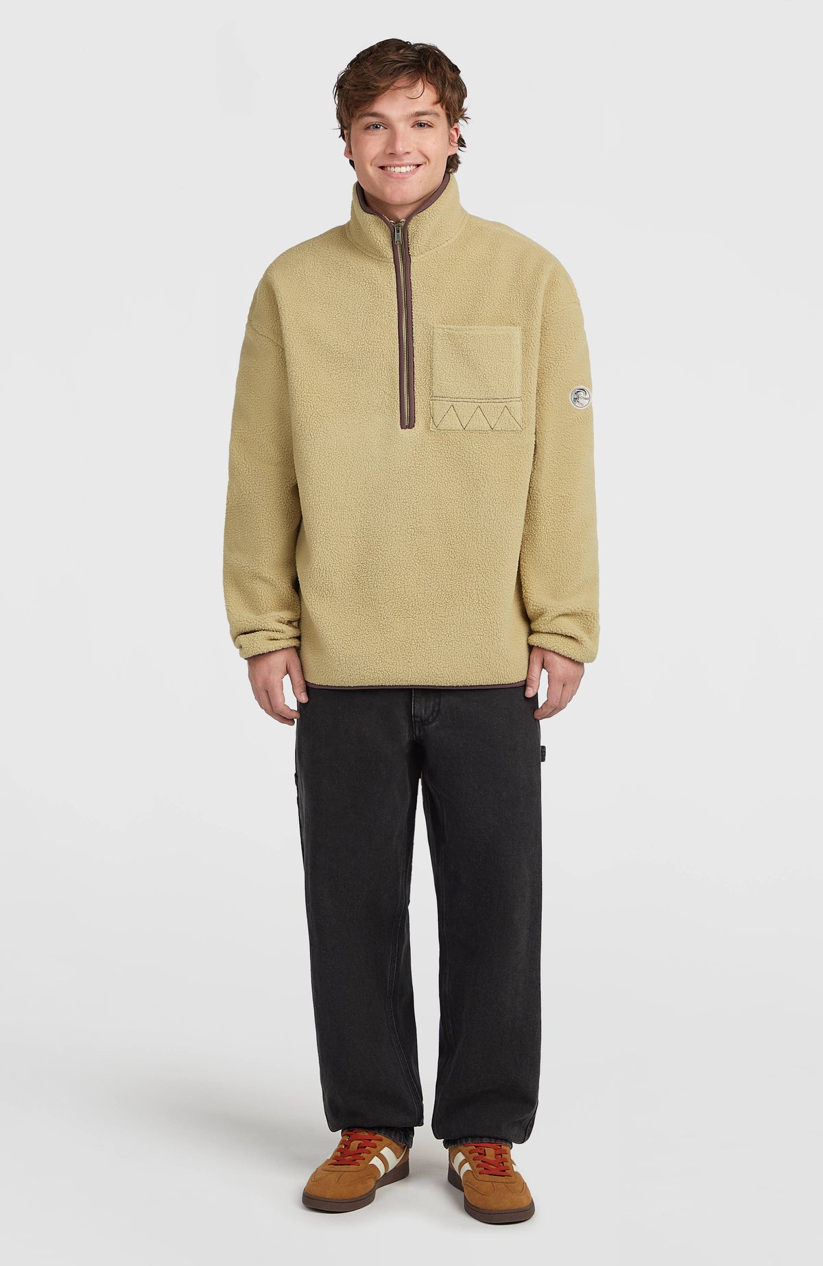 Trui O'Riginals Fleece met halve rits | Olive Blush