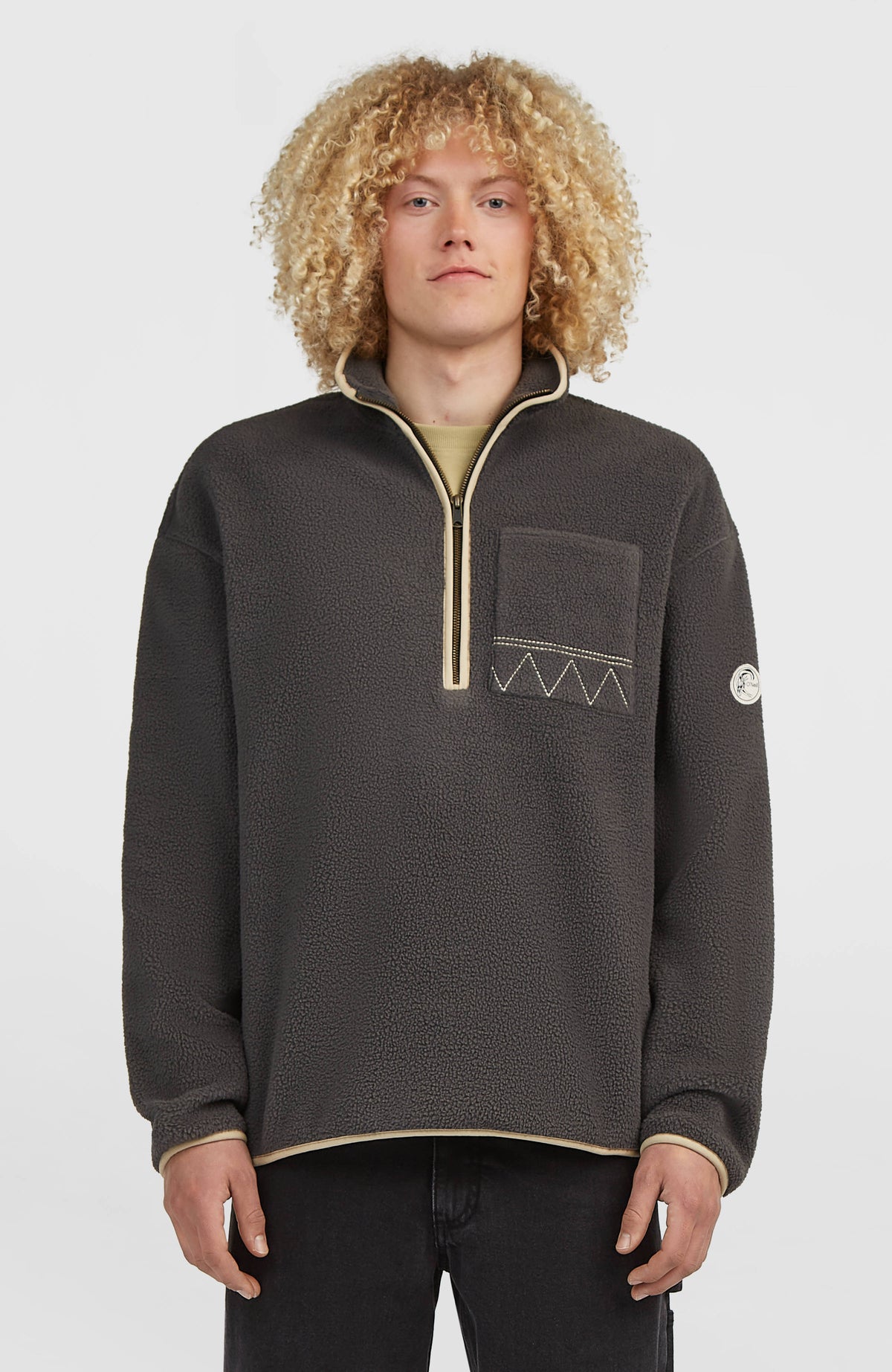 Trui O'Riginals Fleece met halve rits | Raven
