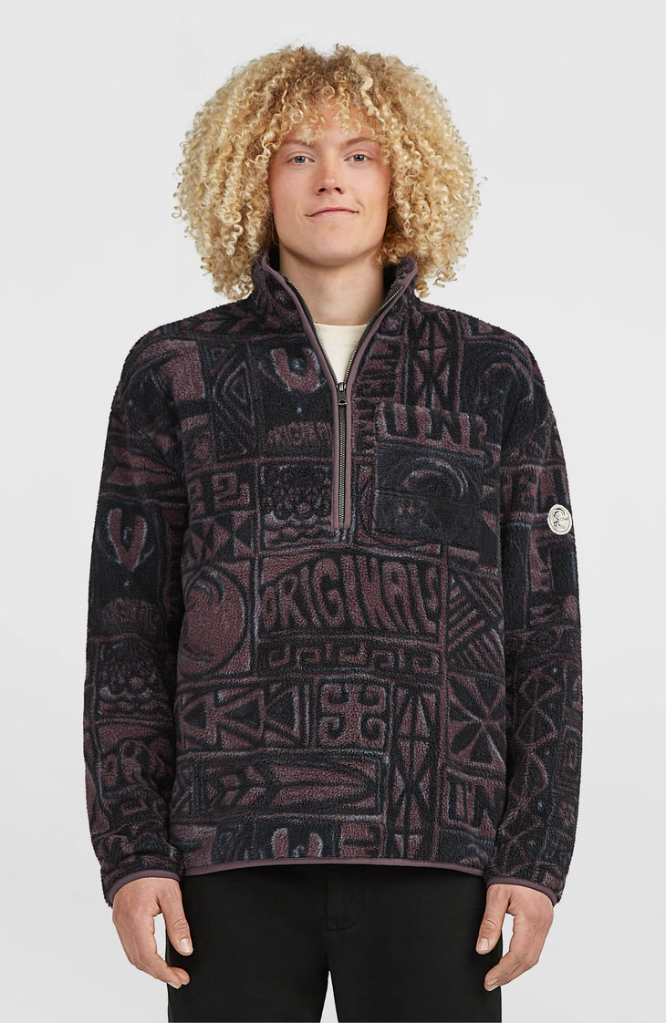 Trui O'Riginals Fleece met halve rits | Purple Stamps