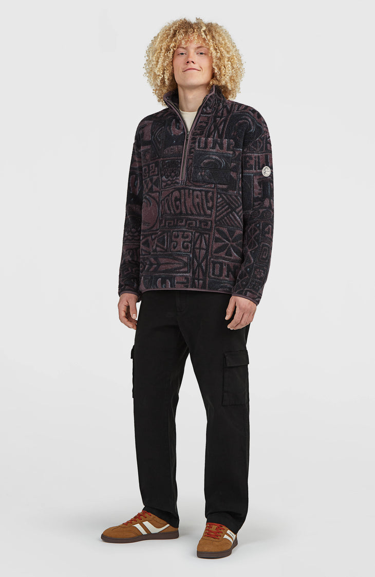 Trui O'Riginals Fleece met halve rits | Purple Stamps