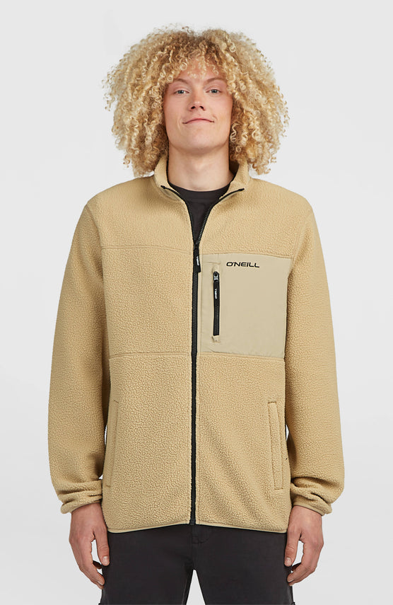 Must-Have High-Pile fleecevest met volledige rits | Olive Blush