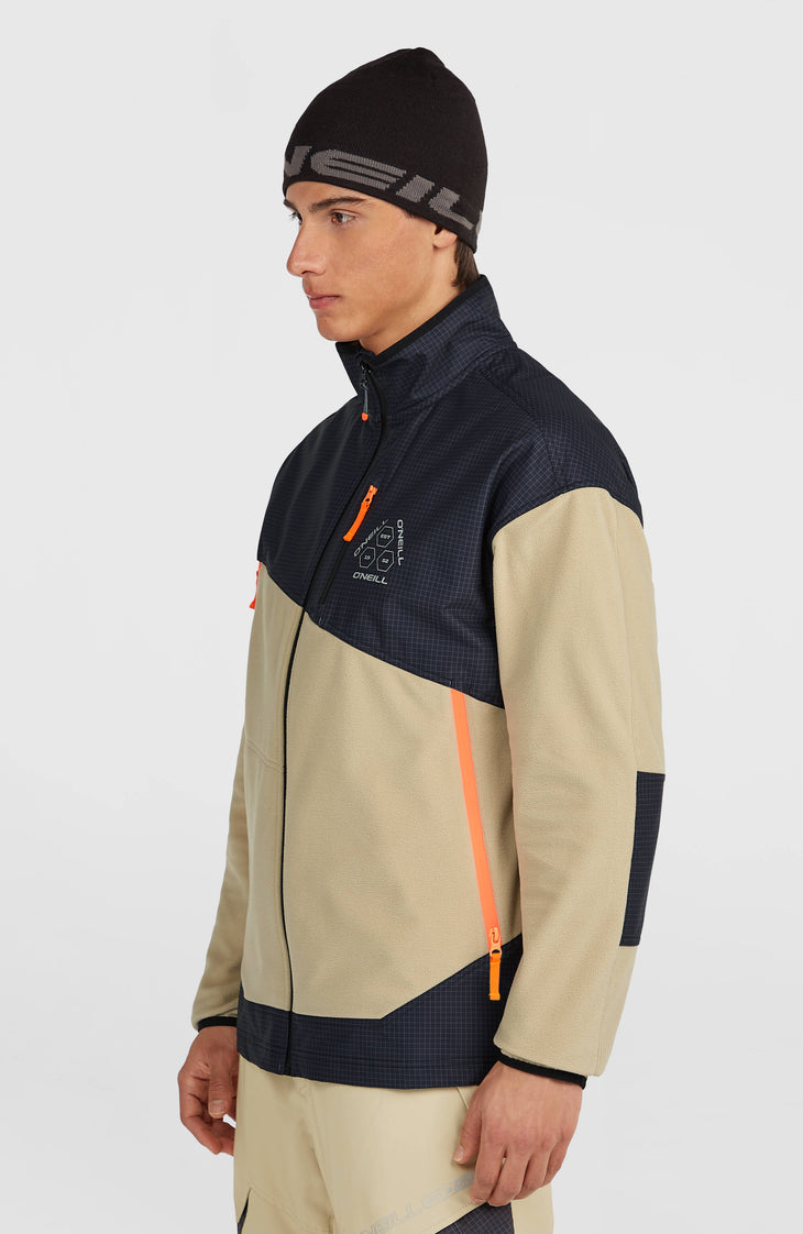 FWC'Peak Polartec® Fire Hyperfleece vest met volledige rits | Olive Blush Colour Block