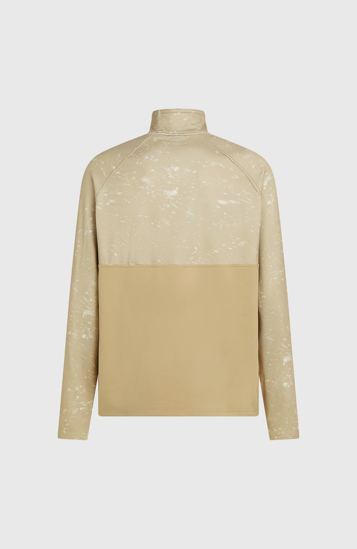 FWC'Cruz Printed fleecetrui met halve rits | Beige Snow Storm