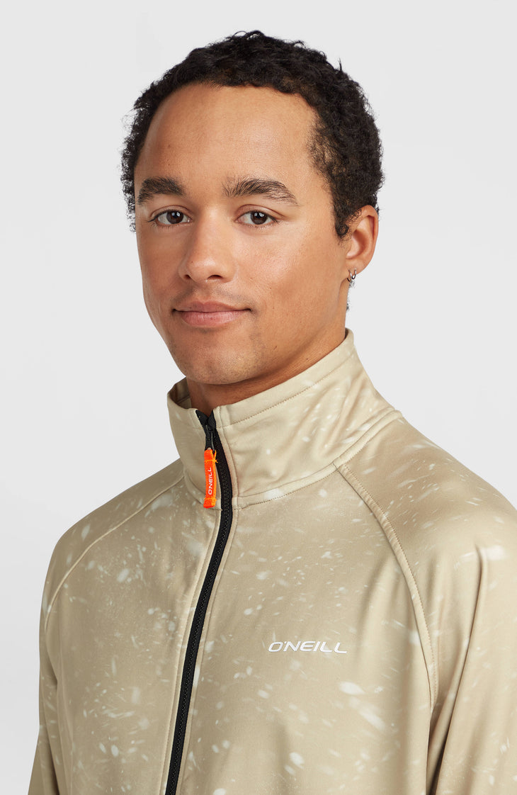 FWC'Cruz Printed fleecetrui met halve rits | Beige Snow Storm