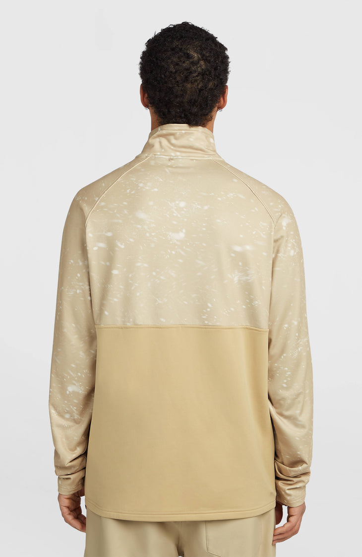 FWC'Cruz Printed fleecetrui met halve rits | Beige Snow Storm