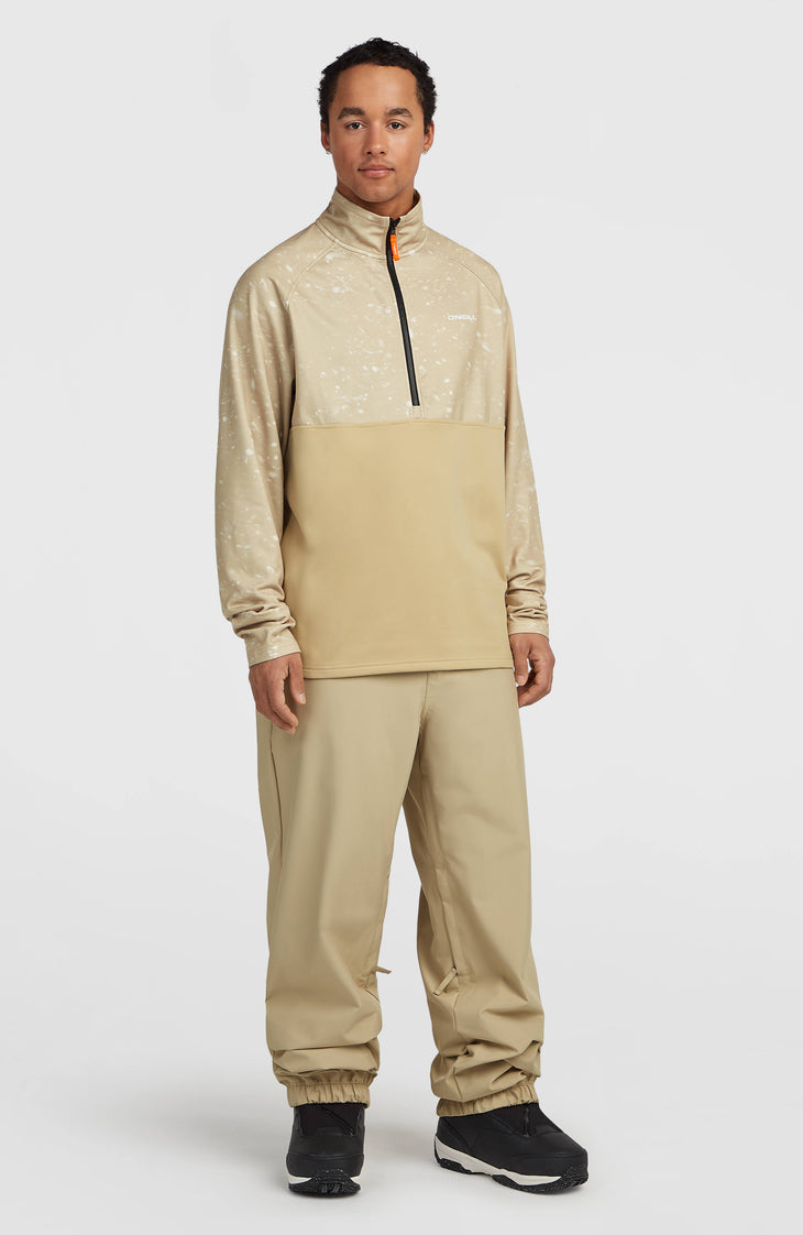 FWC'Cruz Printed fleecetrui met halve rits | Beige Snow Storm