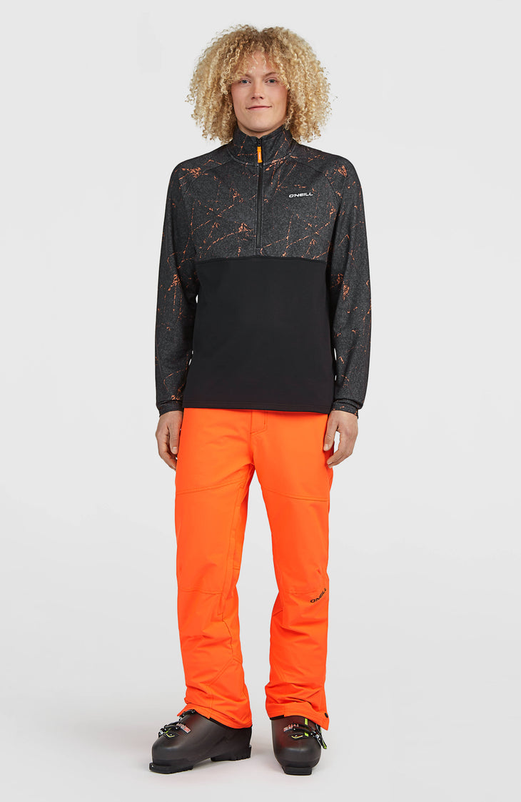 FWC'Cruz Printed fleecetrui met halve rits | Black Basalt