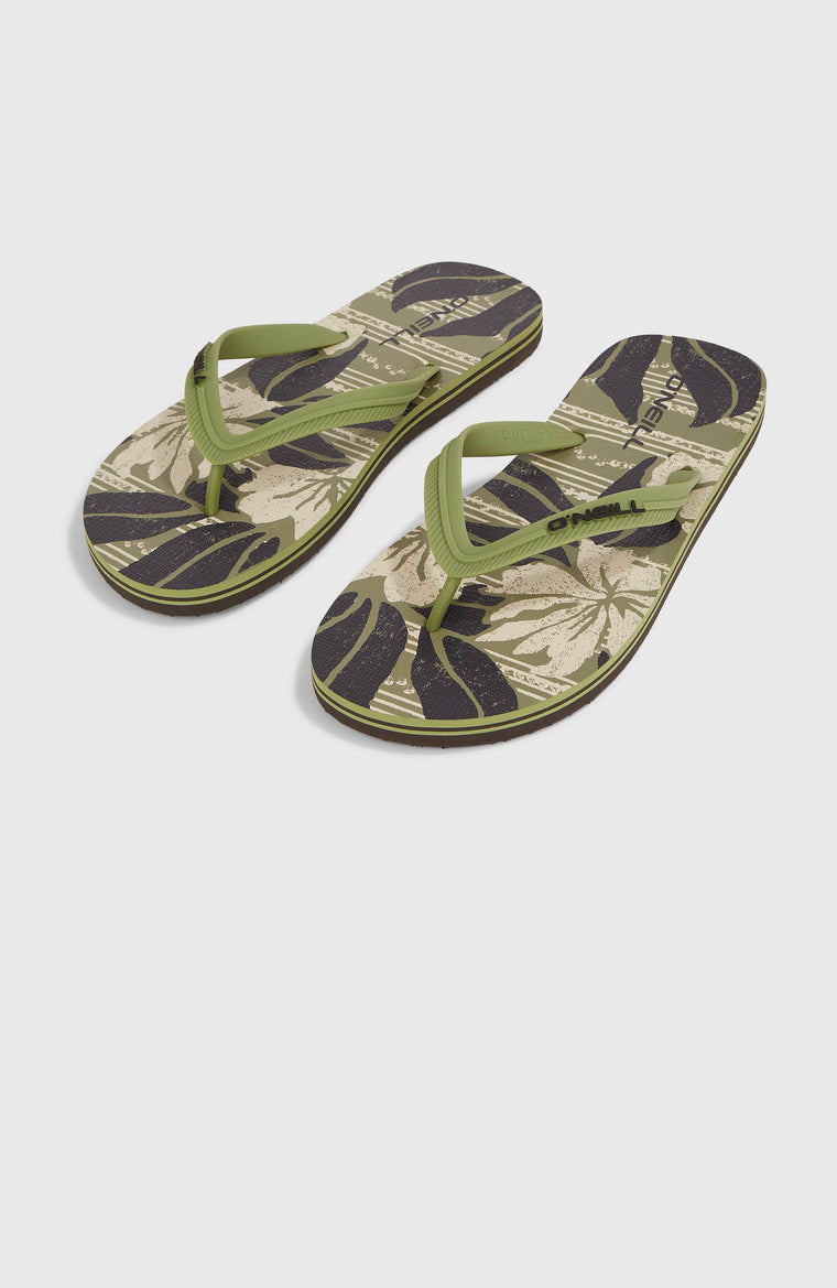 Profile Graphic slippers | Green Dusty Flower Profile Graphic slippers | Green Dusty Flower