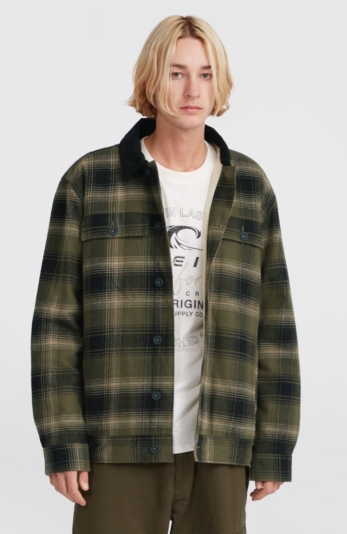 Jas met fleecevoering | Green Check Small