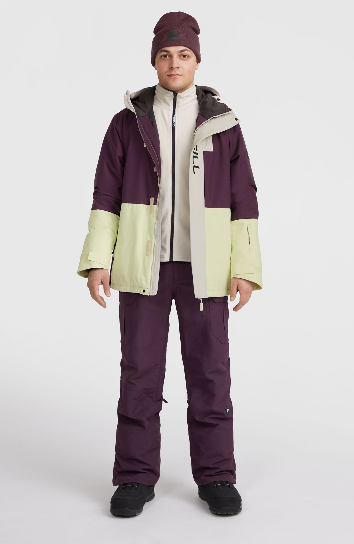 O'Riginals Hybrid wintersportjas | Aubergine Colour Block