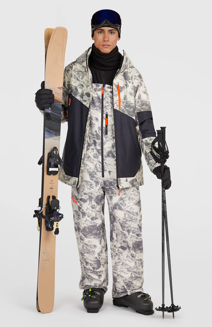 FWC'Peak Bib wintersportbroek | Grey Mountain Landscape