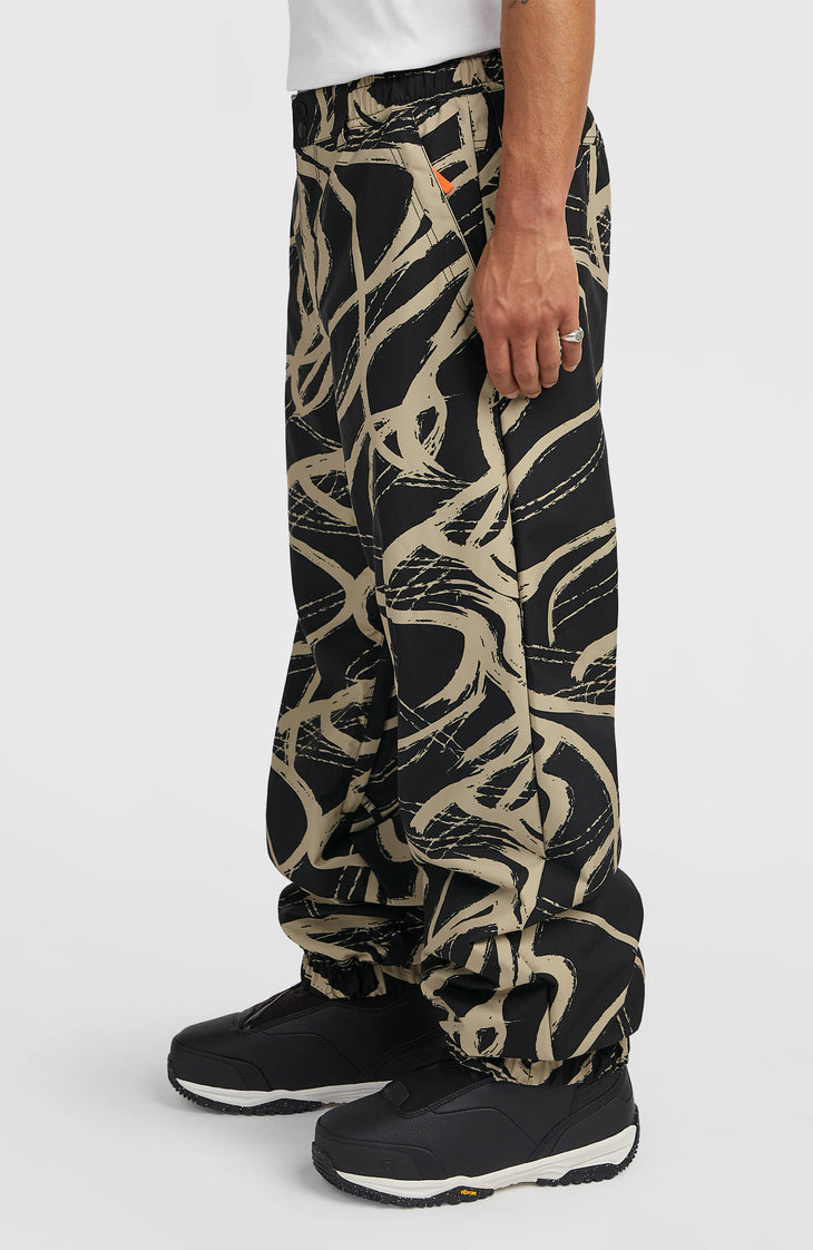FWC Oversized wintersportbroek | Beige Snowtracks