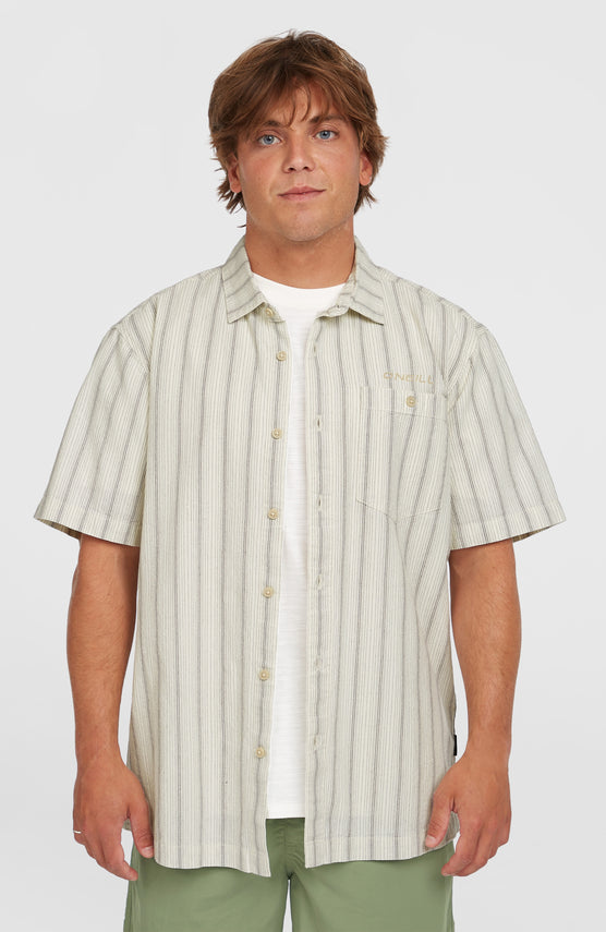 Jacquard Stripe overhemd | Beige Cali Stripe