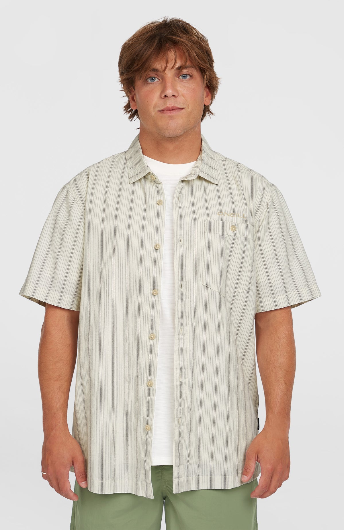 Jacquard Stripe overhemd | Beige Cali Stripe