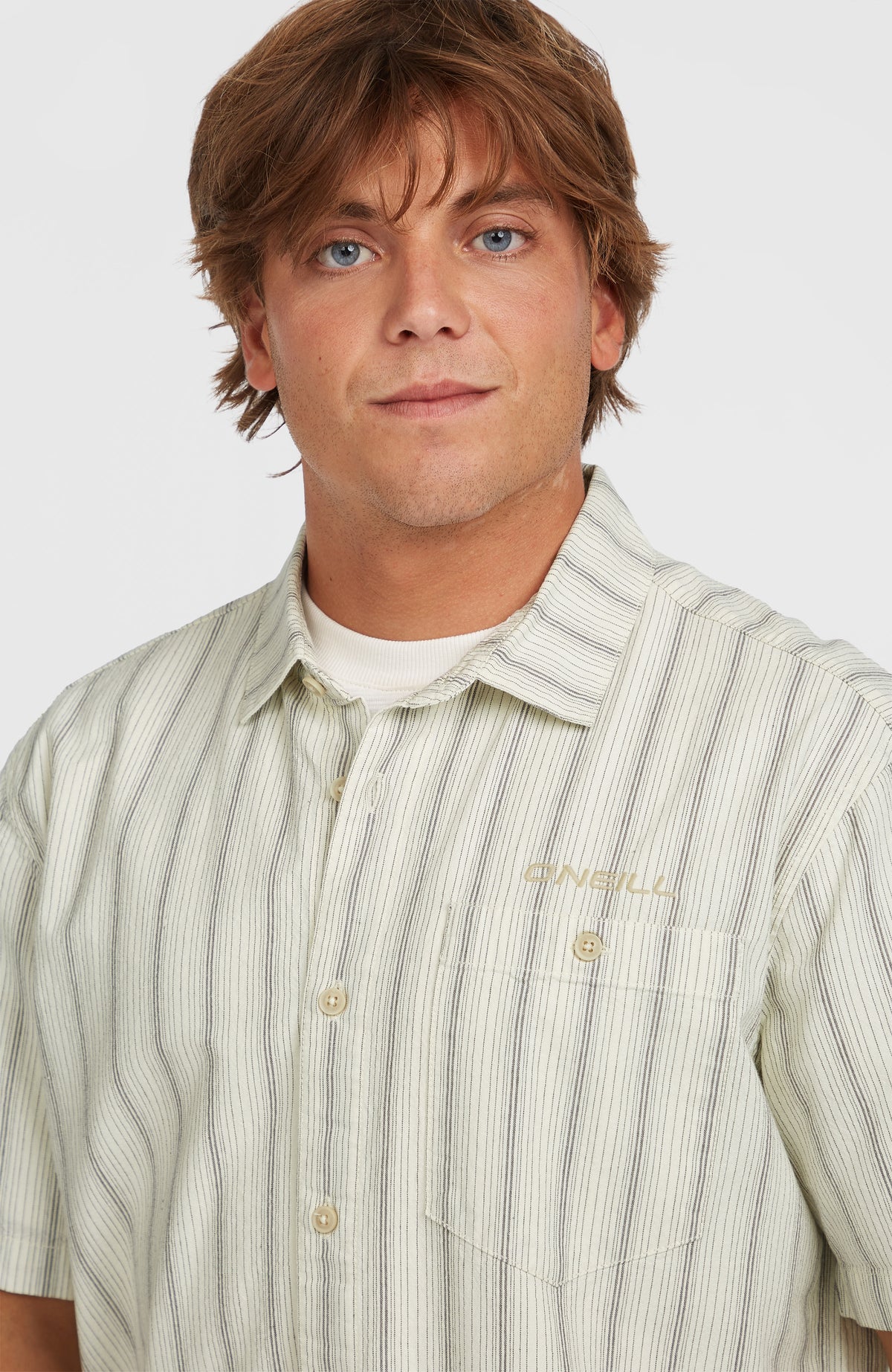 Jacquard Stripe overhemd | Beige Cali Stripe