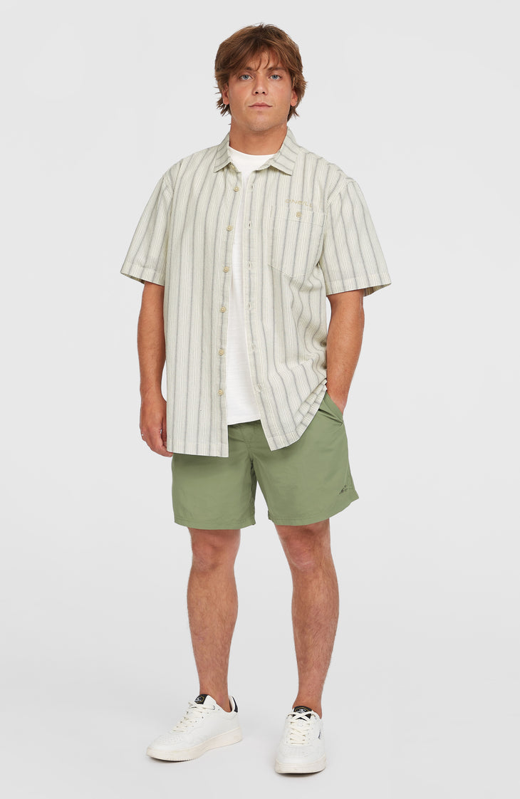 Jacquard Stripe overhemd | Beige Cali Stripe