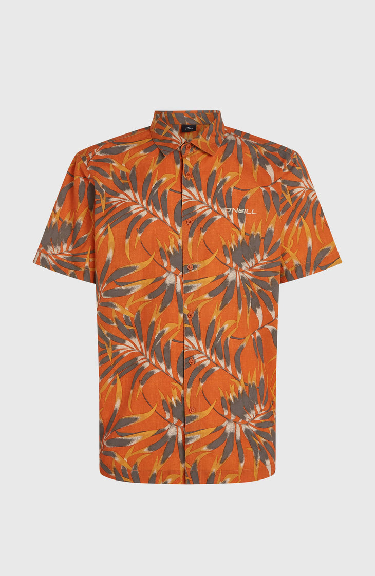 Print overhemd | Orange Dipped Leaves