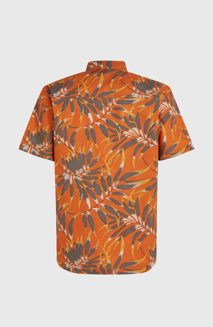 Print overhemd | Orange Dipped Leaves