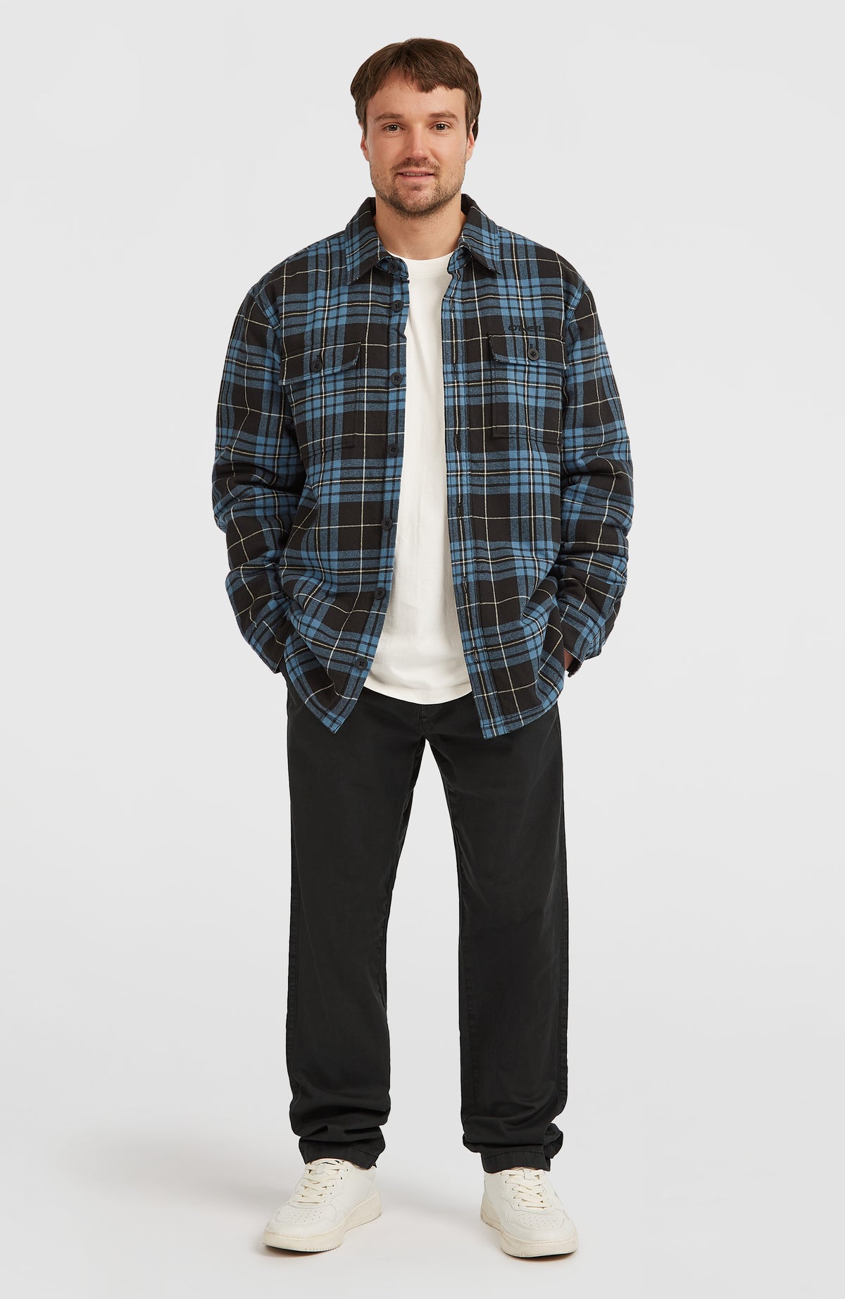 Must-Have overhemd met fleecevoering | Blue Flannel Check