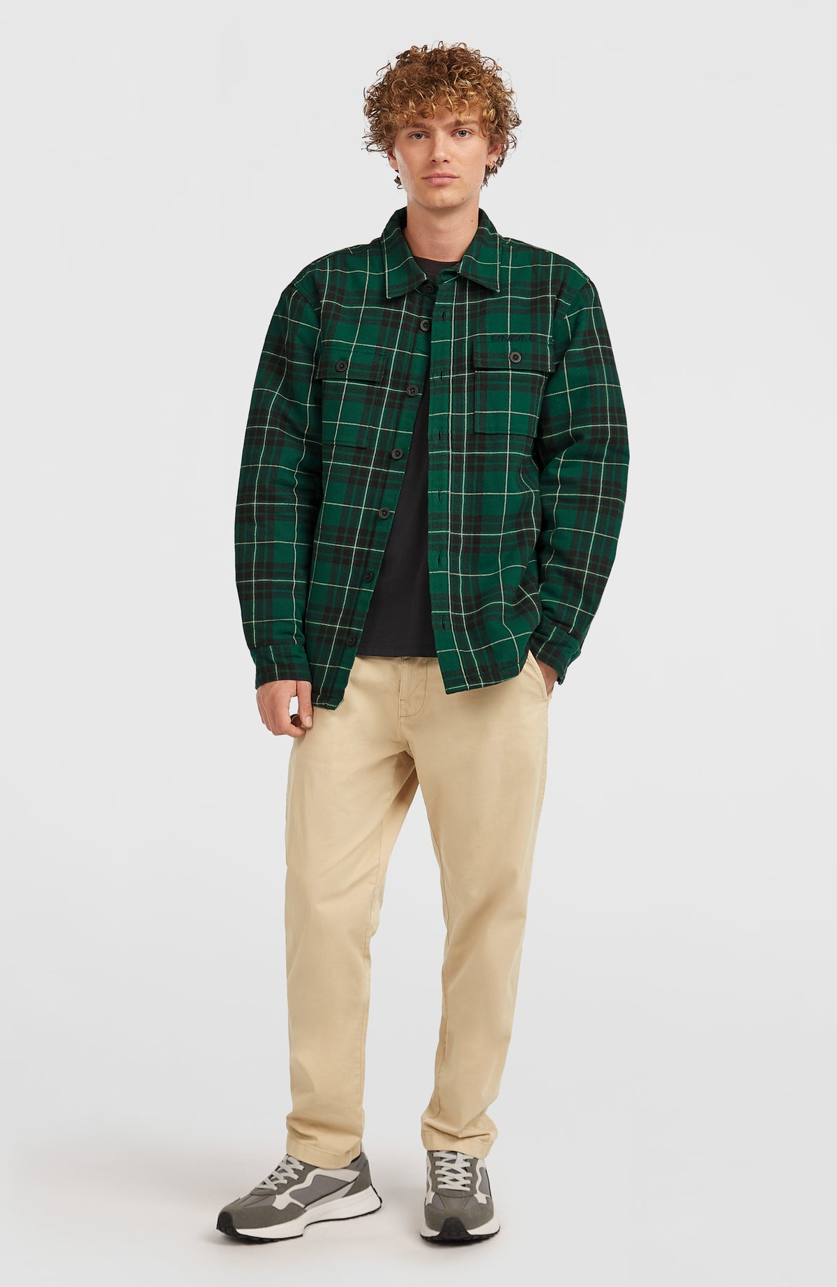 Must-Have overhemd met fleecevoering | Green Flannel Check