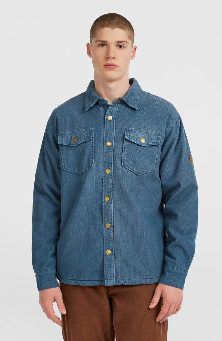 O'Riginals Corduroy overshirt met fleecevoering | Mozart Blue O'Riginals Corduroy overshirt met fleecevoering | Mozart Blue