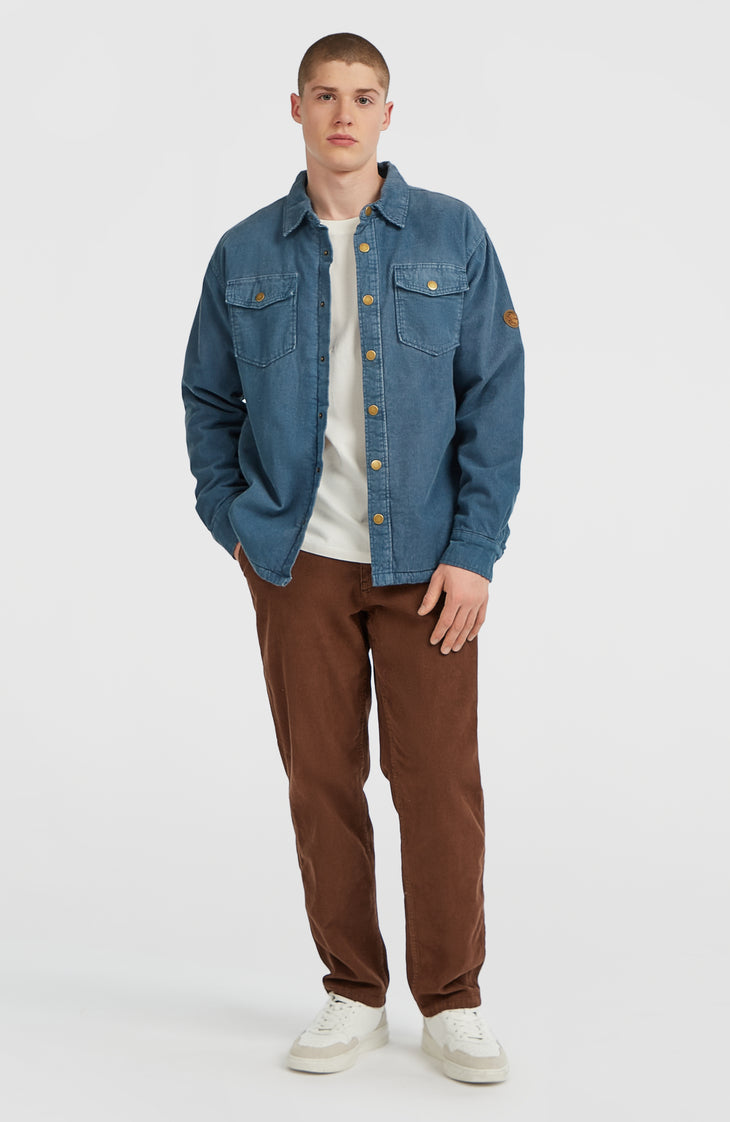 O'Riginals Corduroy overshirt met fleecevoering | Mozart Blue