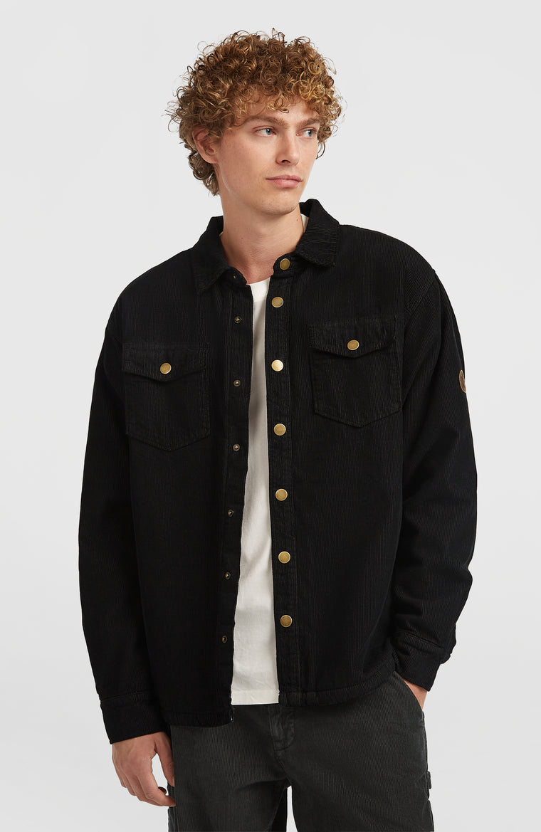 O'Riginals Corduroy overshirt met fleecevoering | Black Out O'Riginals Corduroy overshirt met fleecevoering | Black Out