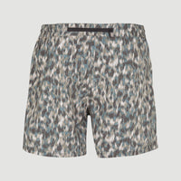 Packable All Over Print 15'' Hybrid Short | Green Minimal Camo