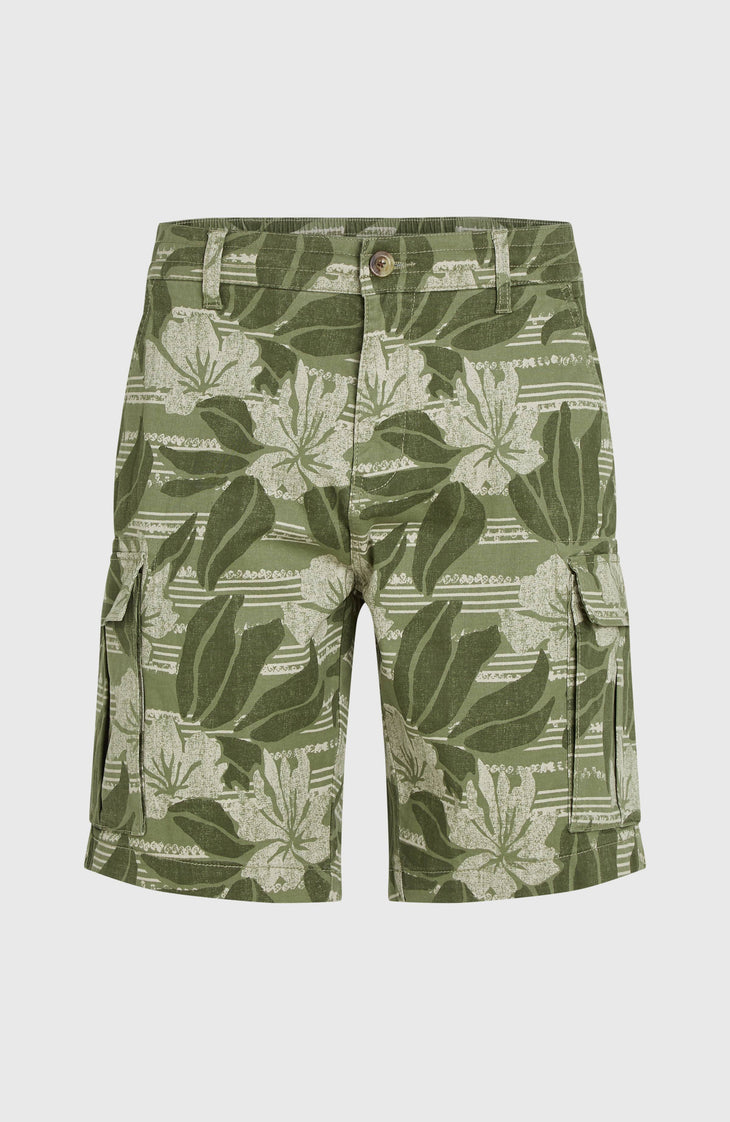 Essentials cargoshort | Green Tonal Dusty Flower