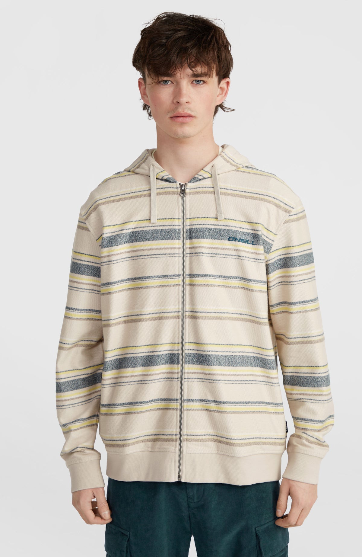 Bavaro capuchonvest met volledige rits | Grey Vintage Stripe