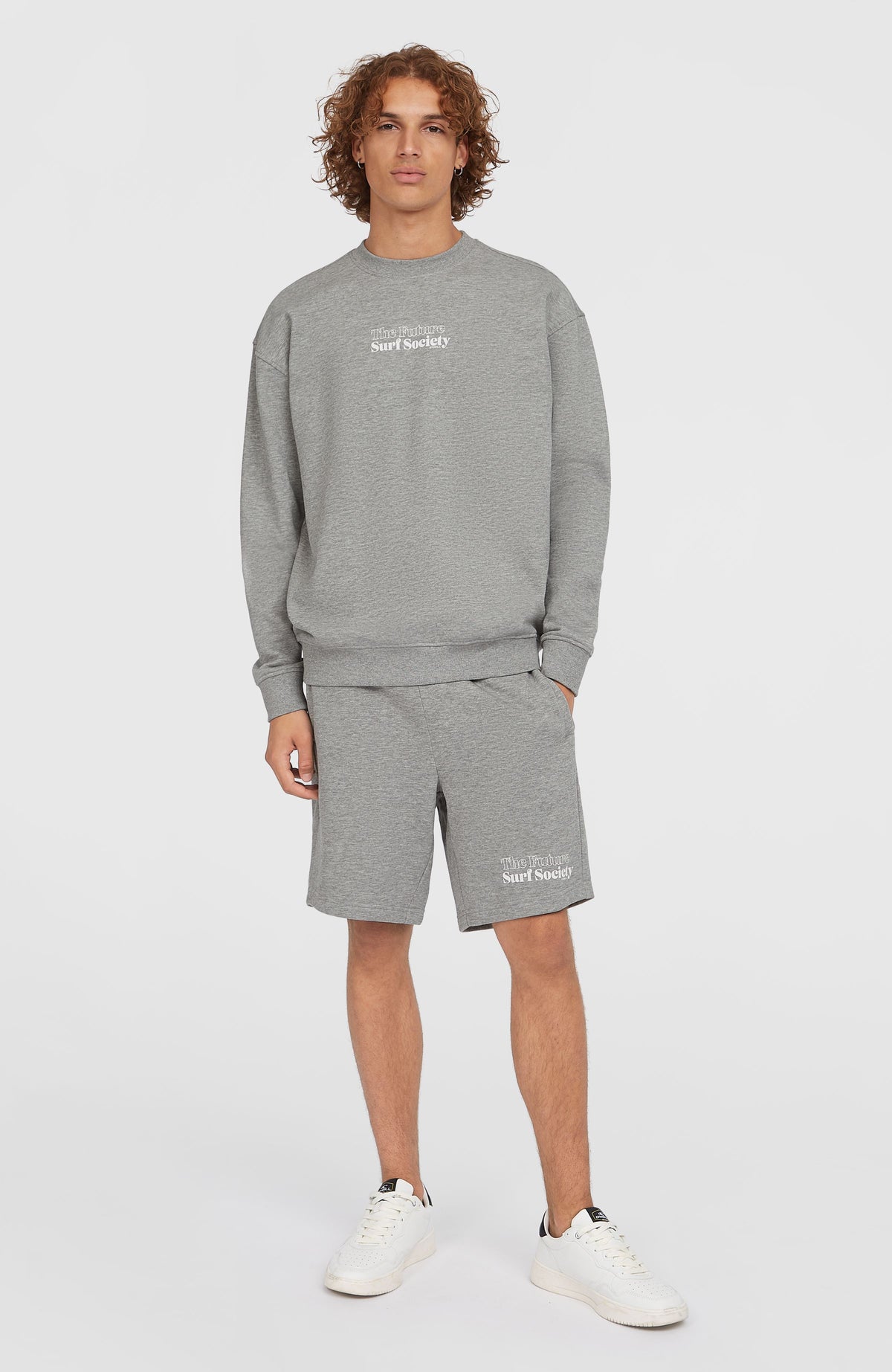 Future Surf Society Crew sweater | Silver Melee